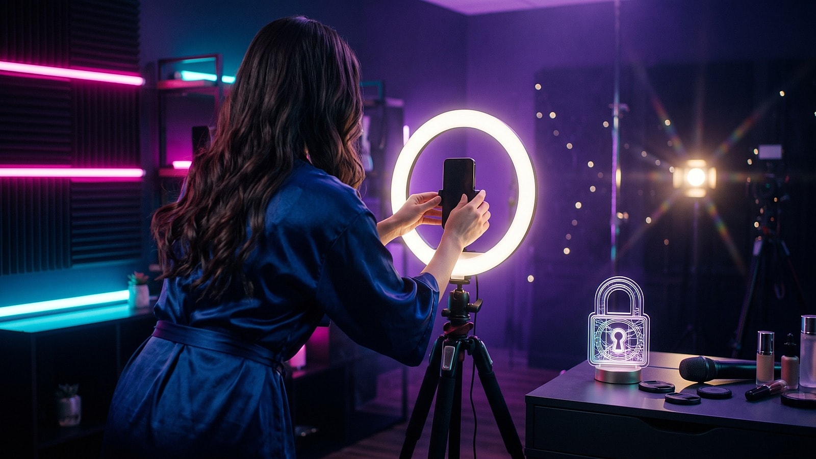 Aro de luz y candado de cristal: la privacidad de la modelo en OnlyFans